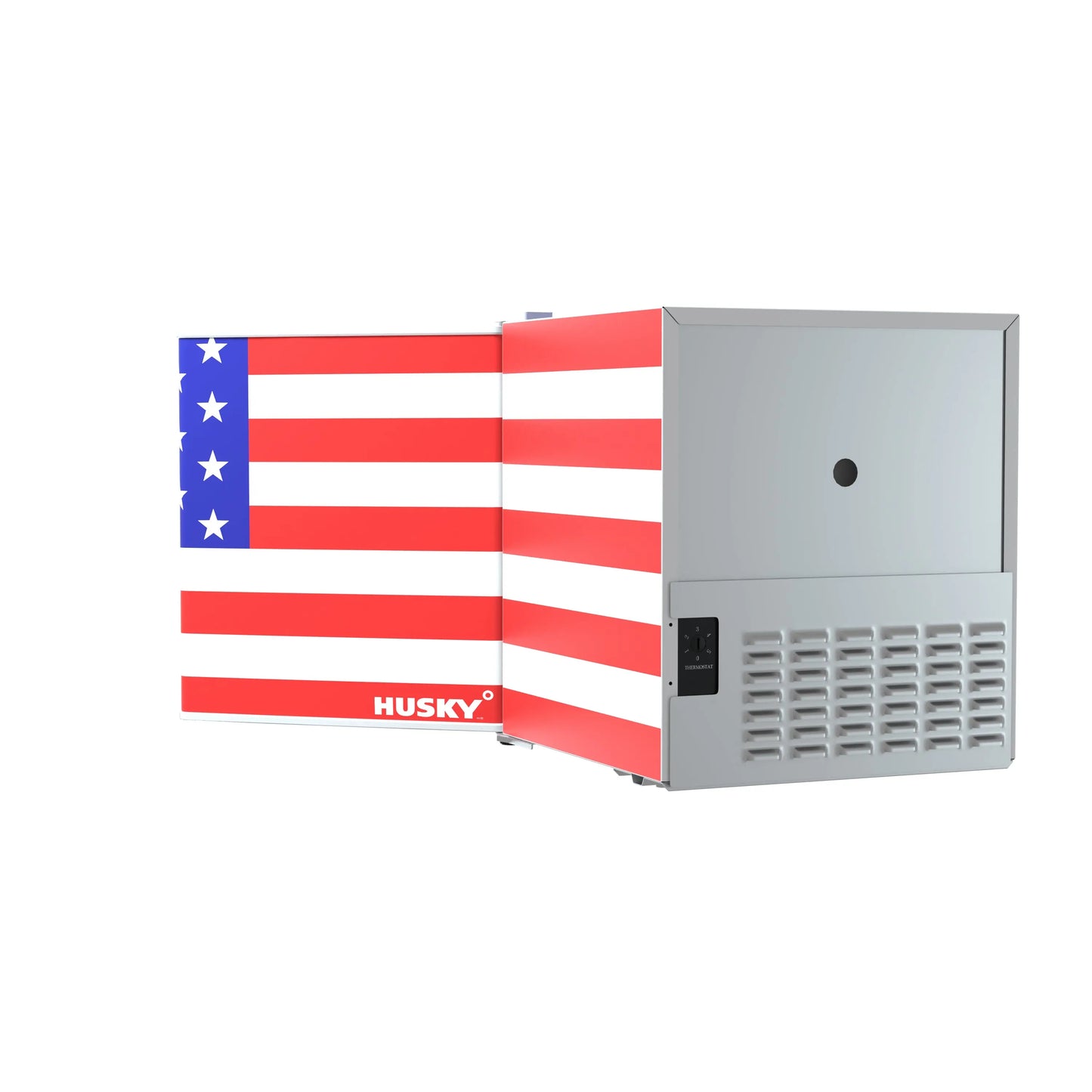 Husky 43L Solid Door 1.5 C.ft. Freestanding Counter-Top Mini Fridge (American Flag) Husky-NA