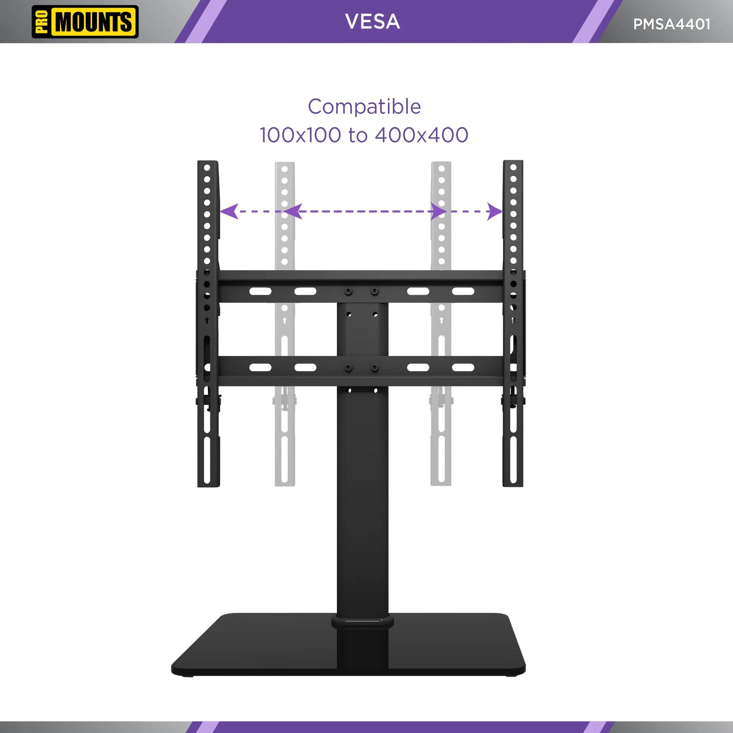 ProMounts Tabletop TV Stand Mount for 37"-65 TVs Holds up to 88lbs (PMSA4401) - ProMounts
