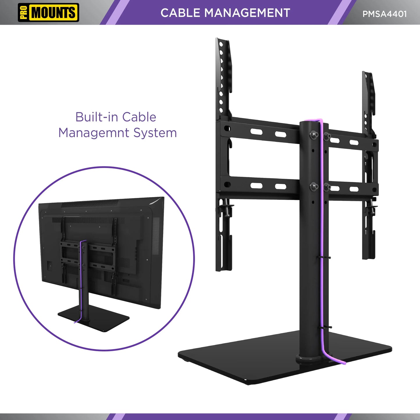 ProMounts Tabletop TV Stand Mount for 37"-65 TVs Holds up to 88lbs (PMSA4401) - ProMounts