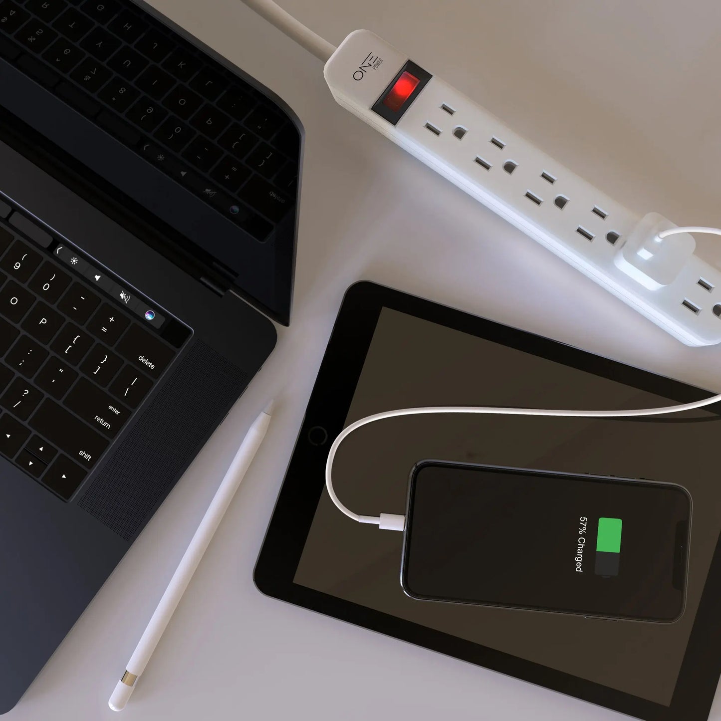 ONE Products 6 Outlet Power Strip with 2 Foot Extension Cord (PS601) - ProMounts