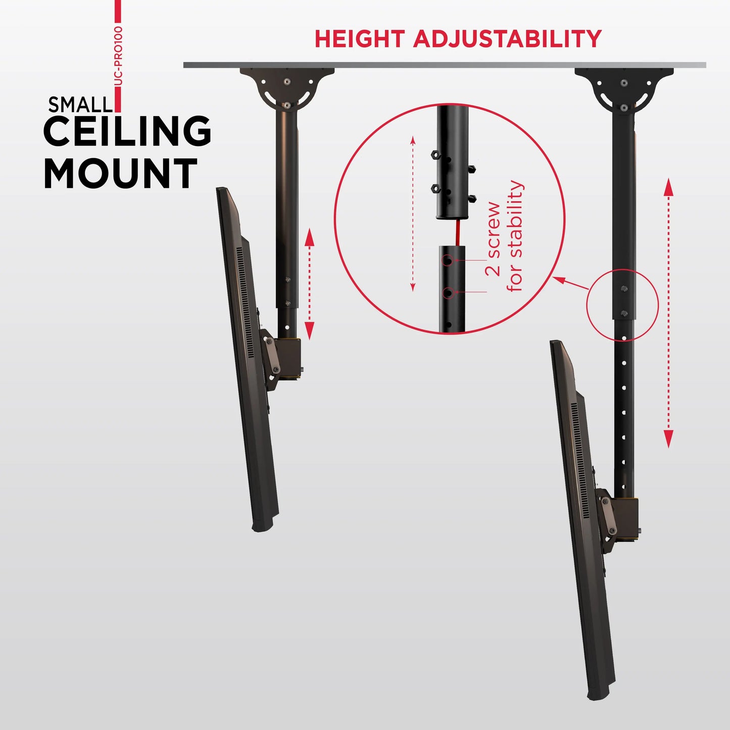 ProMounts Swivel TV Ceiling Mount for 23" to 42" TVs Holds Up to 110lbs (UC-PRO100) - ProMounts