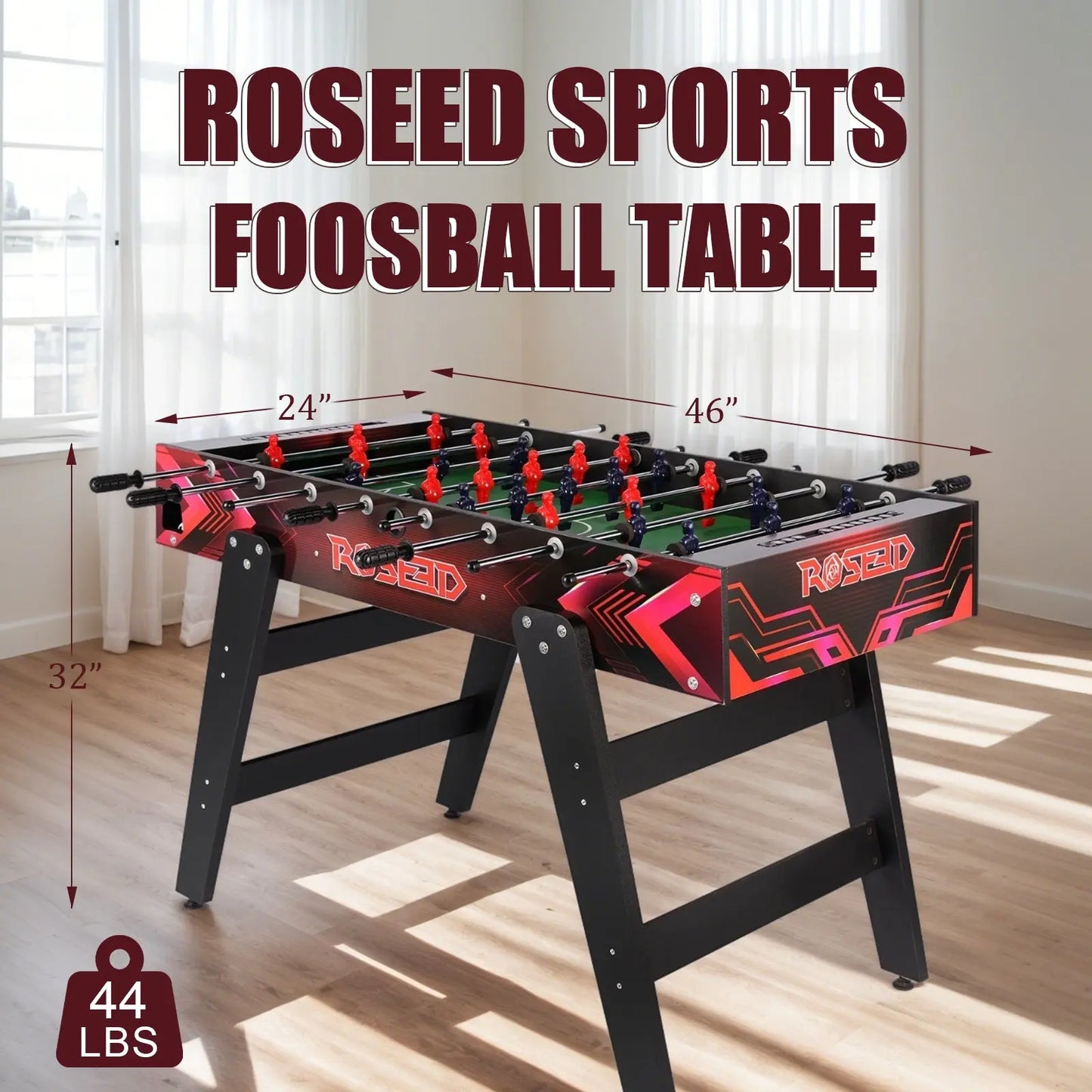 ProMounts 46" Full Size Foosball Table – Durable, Compact, and Easy to Assemble (GS-ST-1563) ProMounts