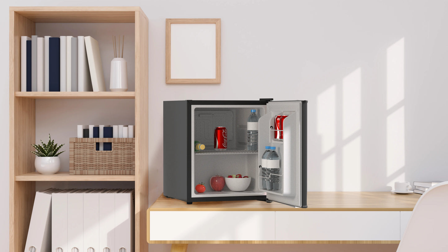 SnowLion Premium 43L Retro Style Mini Fridge 1.5 C.ft. Freestanding Under-counter refrigerator in Black (OSFS008-BM)