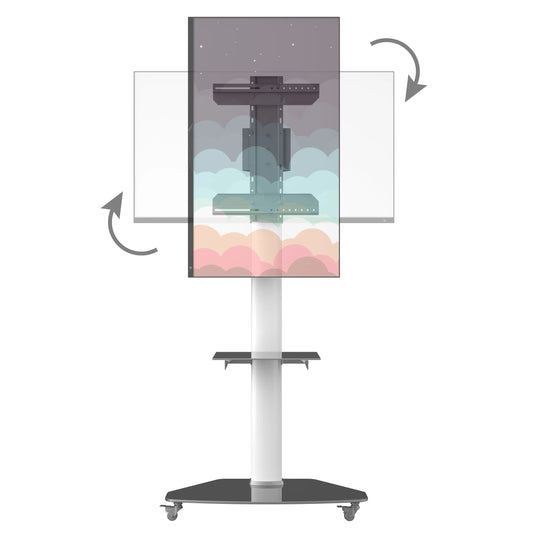 ProMounts Portrait/Landscape Rolling TV Stand Mount for 32"-84" TVs Holds Up To 88Lbs (PFCS6403) - ProMounts