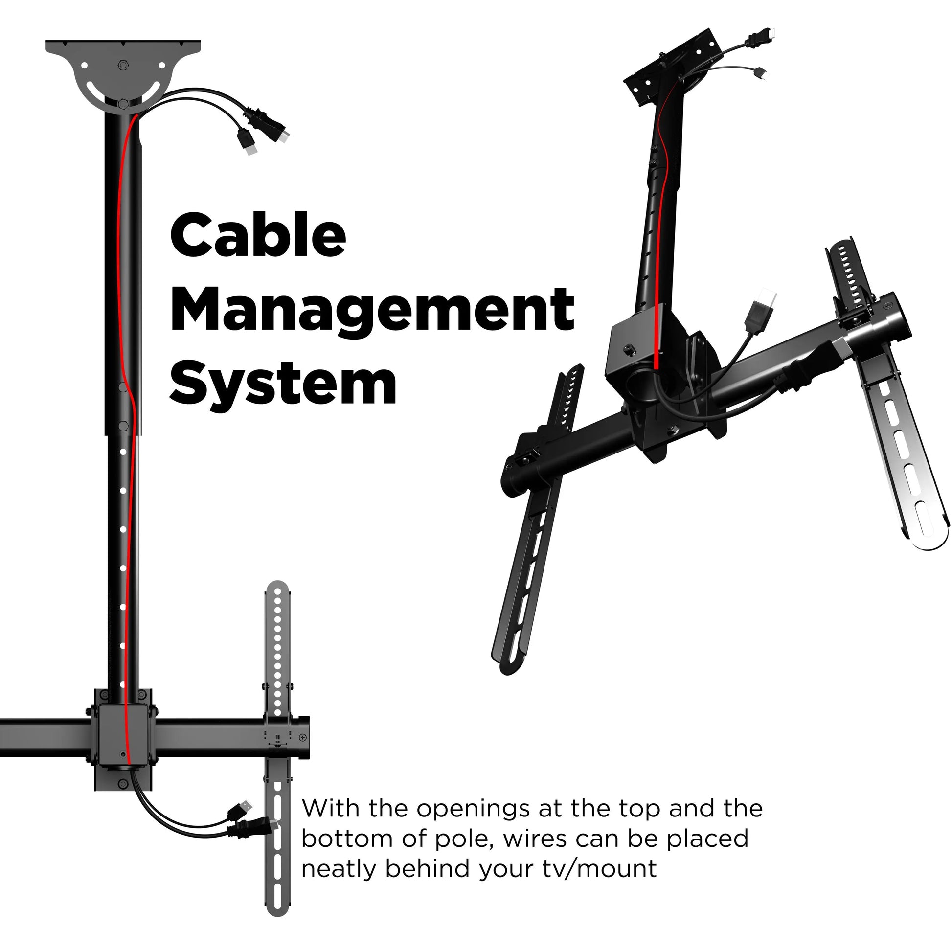 ProMounts Premium Ceiling Tilt/Swivel TV Ceiling Mount Fits Most 24-55 inch, Holds 110 lbs (UC-PRO210) ProMounts
