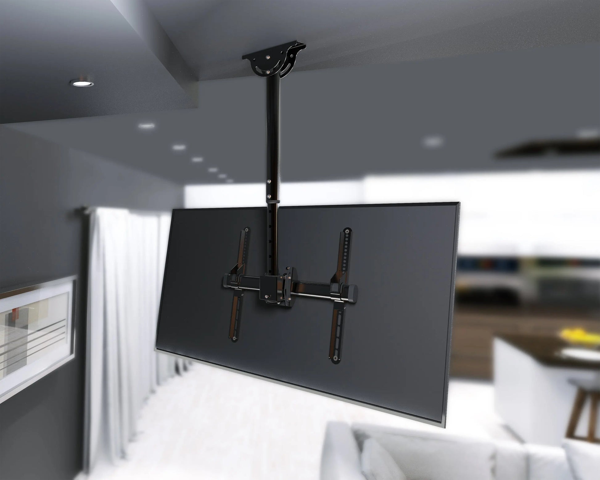 ProMounts Premium Ceiling Tilt/Swivel TV Ceiling Mount Fits Most 24-55 inch, Holds 110 lbs (UC-PRO210) ProMounts