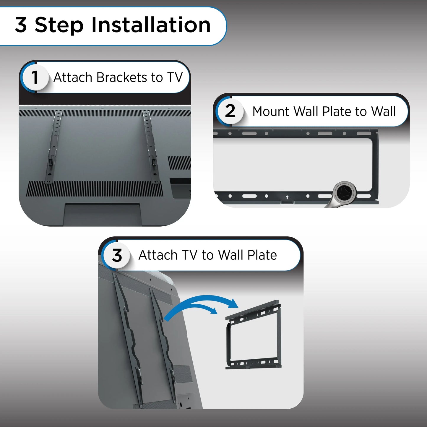 ProMounts Flat / Fixed TV Wall Mount for 32" to 60" TVs Holds Up to 70lbs (MF442) - ProMounts